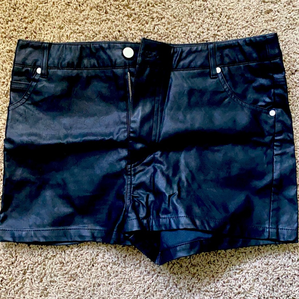 Vegan Leather Shorts